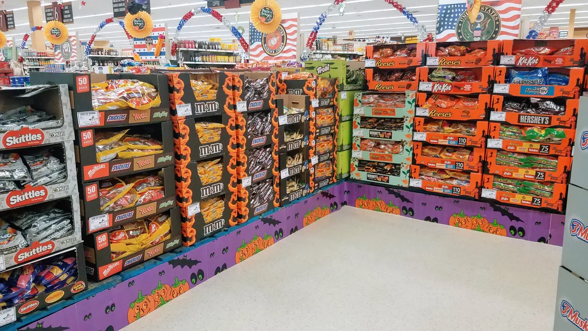 Halloween candy aisle