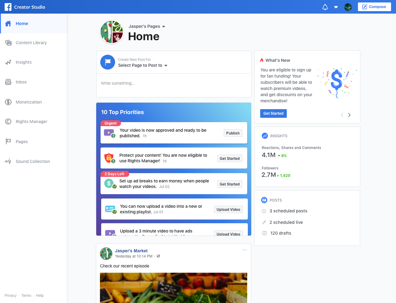 Facebook Creator Studio