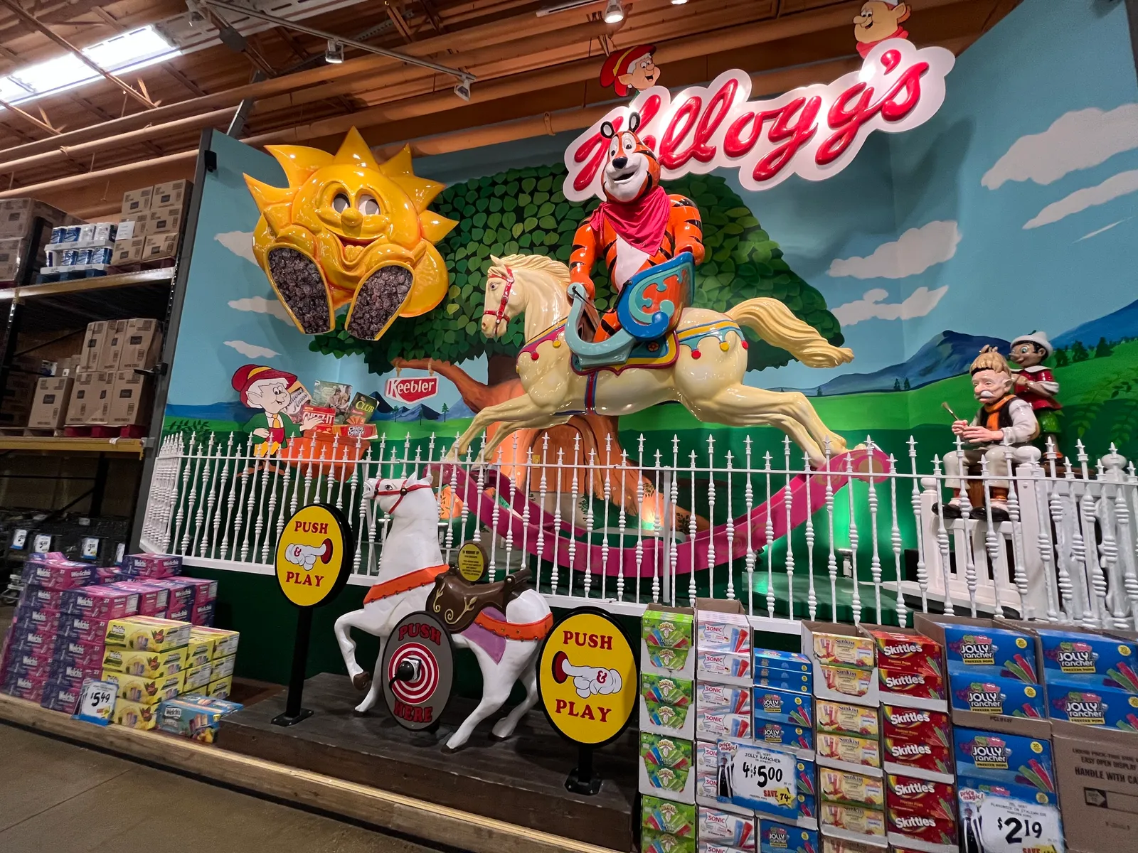 A CPG display in a grocery store.