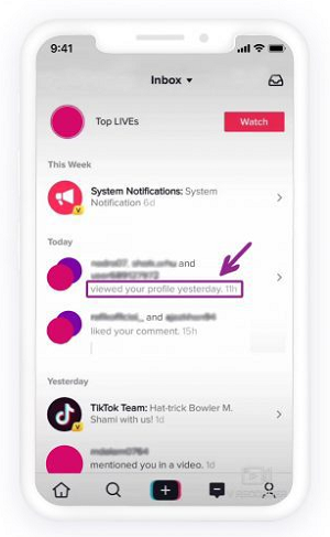 TikTok post view history notification