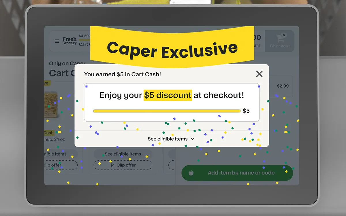 A smart cart screen.