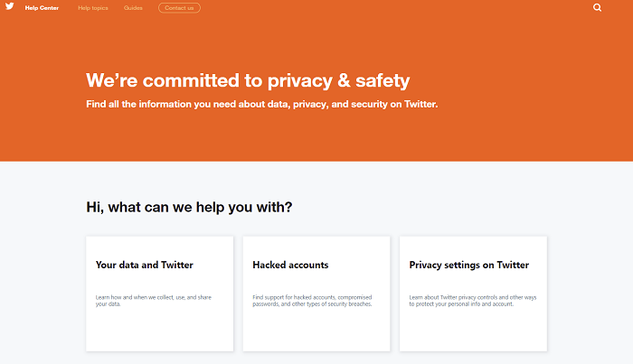 Twitter privacy help