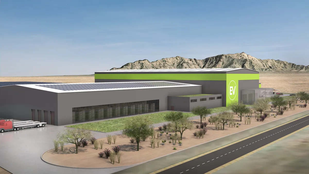 A rendering of EVelution Energy's cobalt processing facility in Yuma County, Arizona.