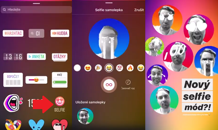 Instagram selfie sticker