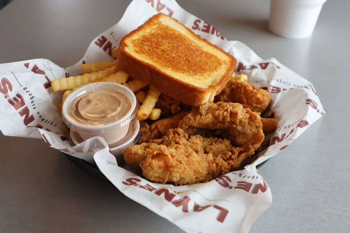 An image of Layne's Chicken Fingers menu items.