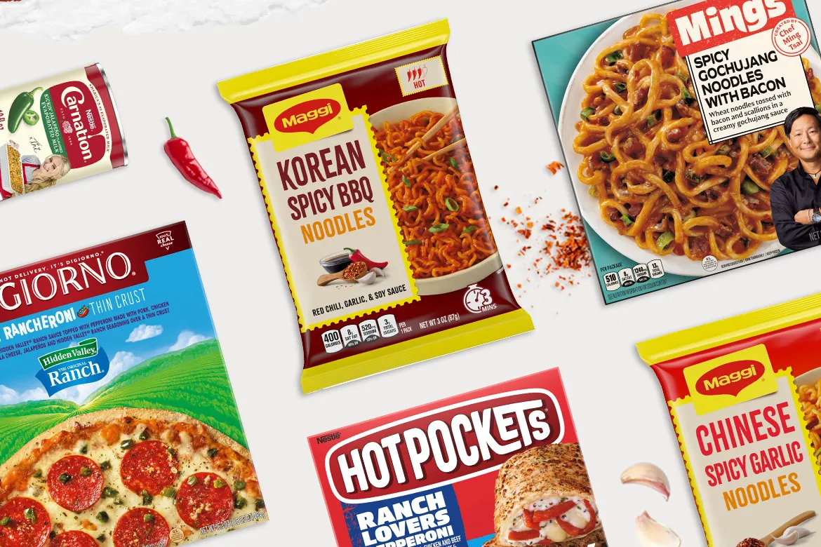 Nestle products are seen on display