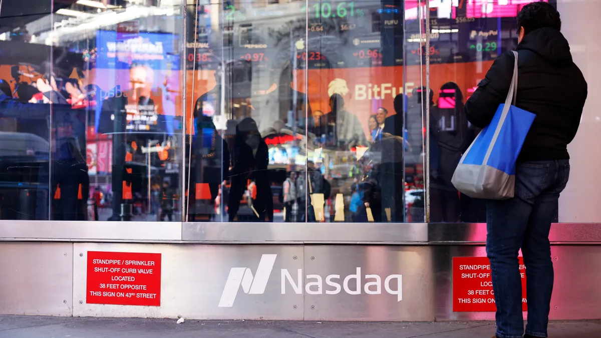 The Nasdaq Marketplace is seen on March 01, 2024 in New York City.