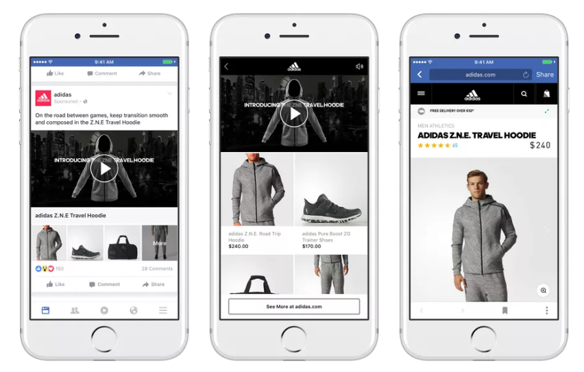An example of a Facebook Collections ad