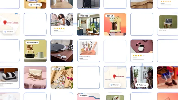 A compilation of Google Shopping listings.