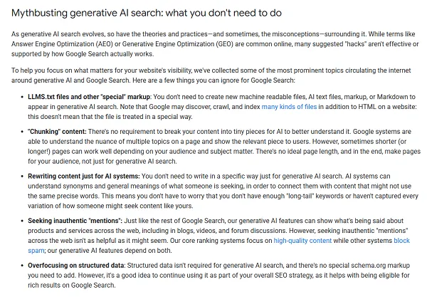 Google AI search tips