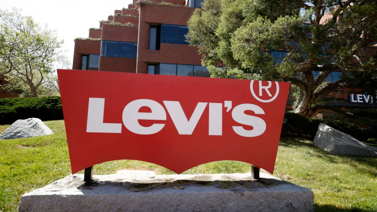 A Levi's sign in front of the Levi Strauss & Co. headquarters