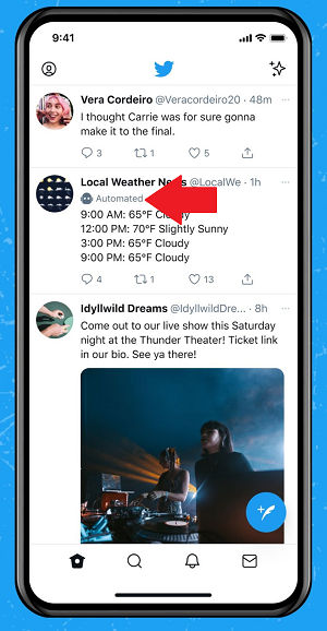 Twitter bot labels