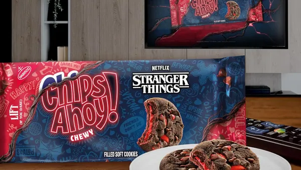 Package of Mondelēz International's Chips Ahoy! cookies, part of a partnership with Netflix's Stranger Things series.