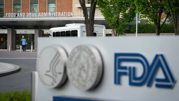 FDA headquarters with sign in foreground