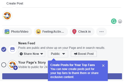 Facebook Top Fans targeting