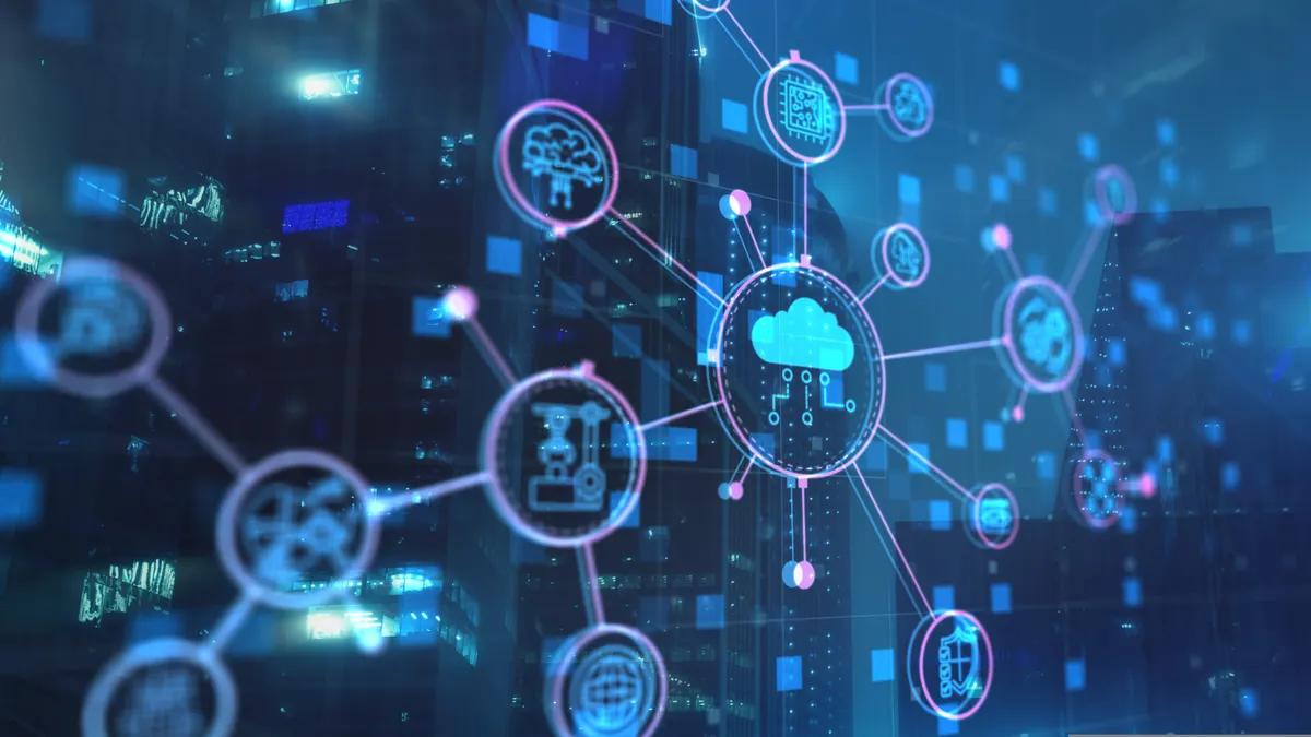 Smart industry concept. Automation and data exchange in manufacturing technologies.