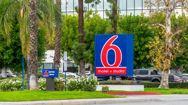 The exterior of a Motel 6 hotel.