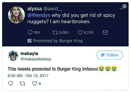 Burger King promoted tweet