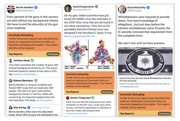 Twitter misinformation tags