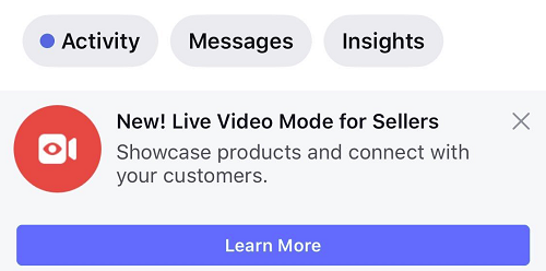Facebook Live for sellers