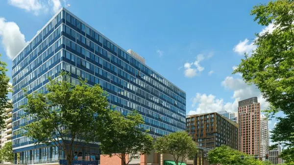 a rendering of a modern apartment building