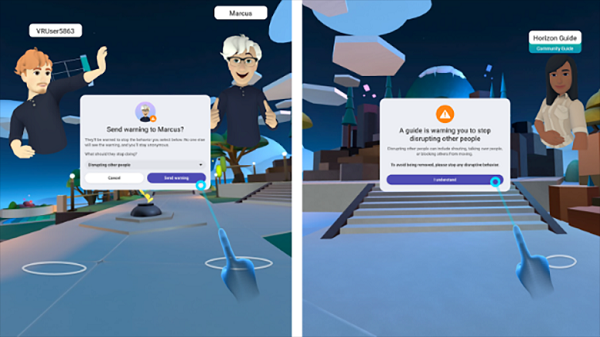 Meta VR warnings