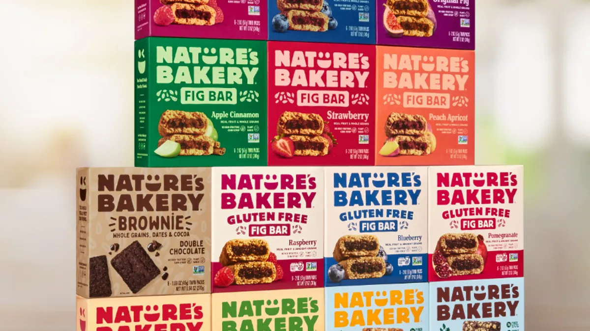Boxes of Nature's Bakery bars.
