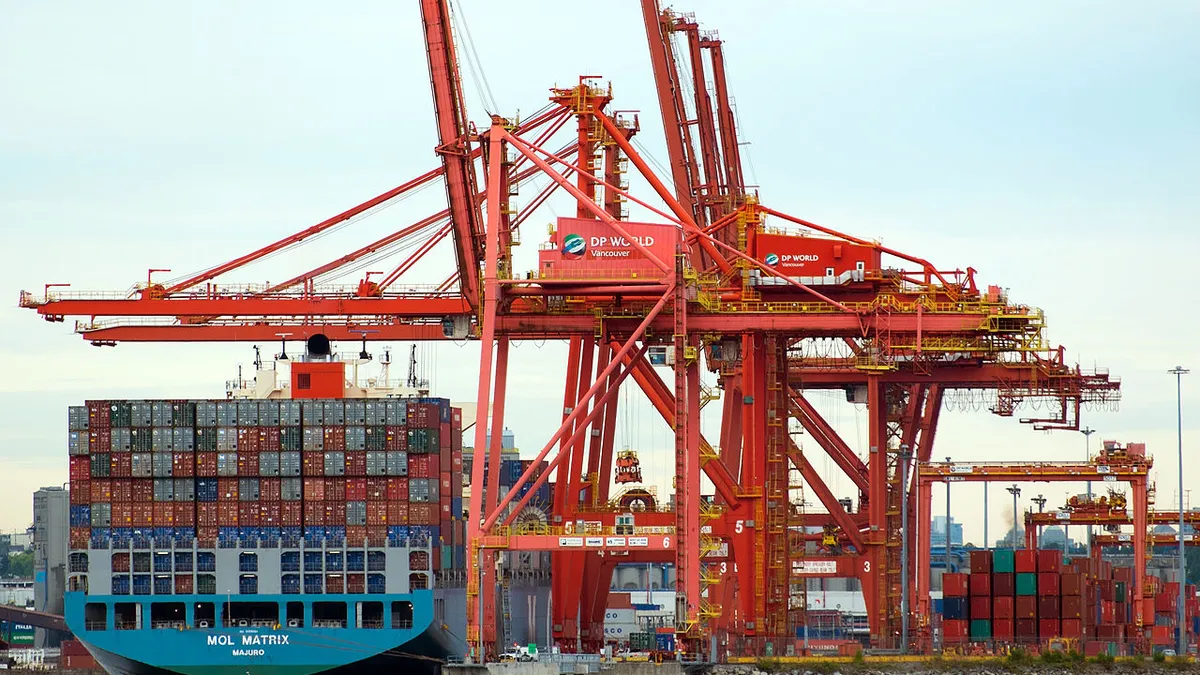 Container ship MOL Matrix, Vancouver container terminal