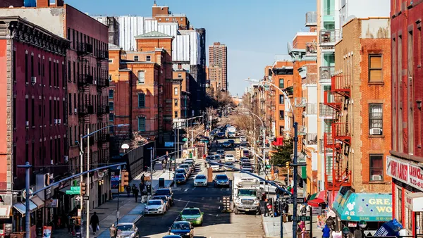 A view of a city street during the daytime.