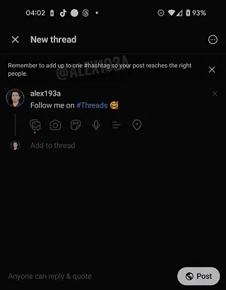 Threads tags