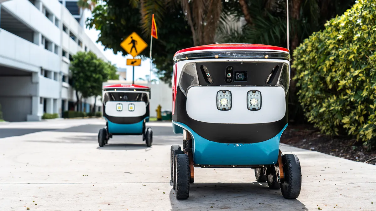 A Cartken delivery robot.