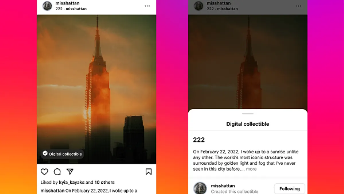Instagram NFT display