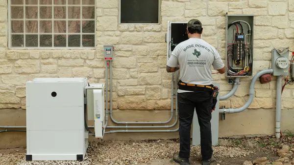 A home battery system is installed by Base Power.