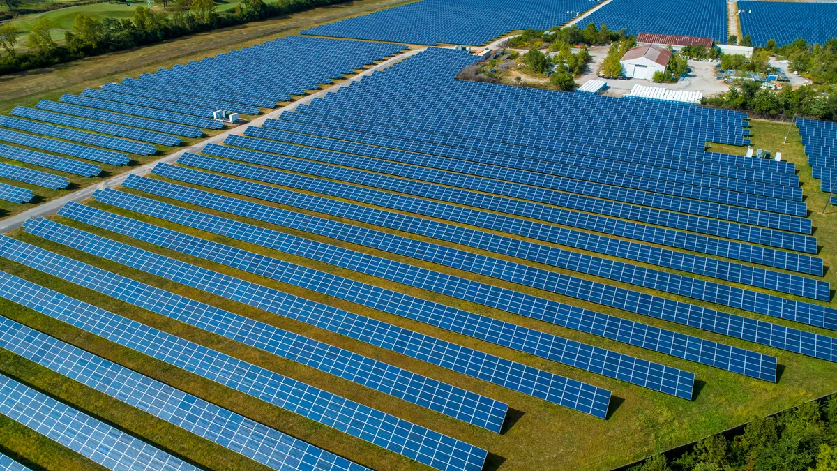 A solar energy farm in Indianapolis, Indiana, an area served by the Midcontinent Independent System Operator.