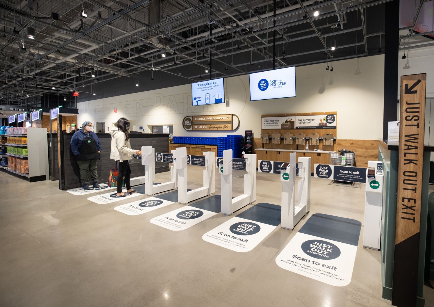 Exit gates in store
