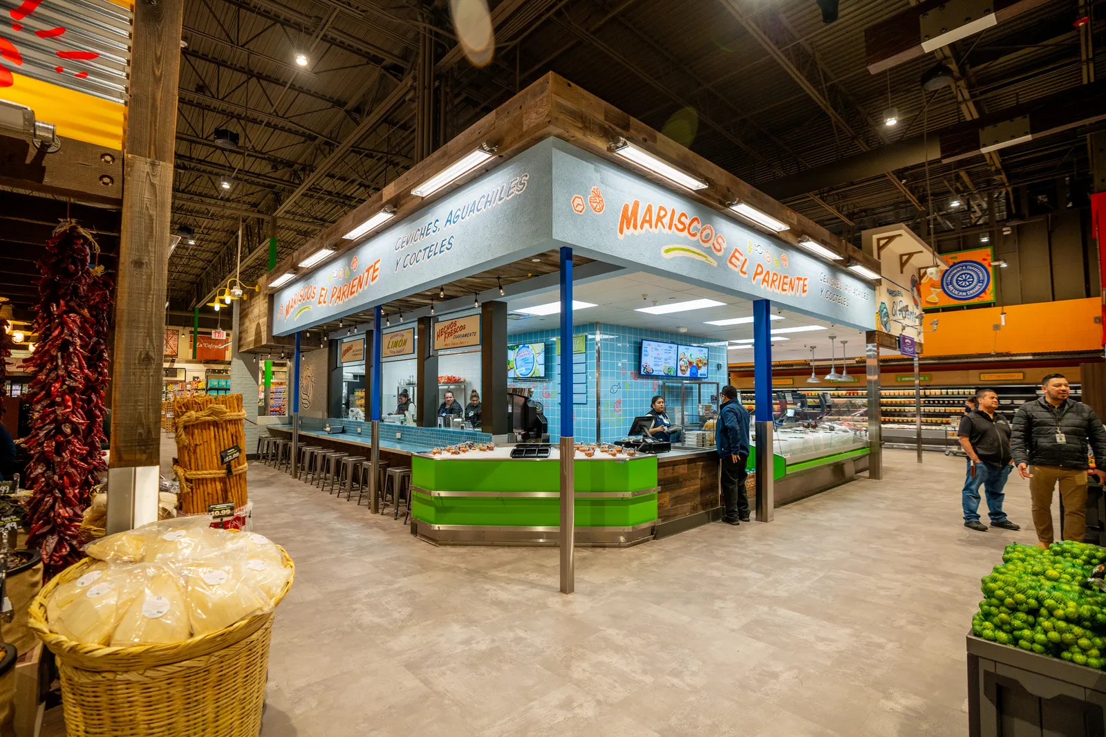 Interior of a grocery store.