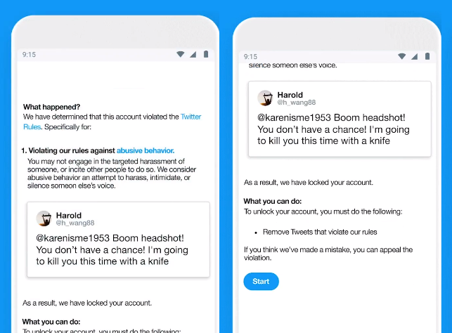 Twitter reporting flow