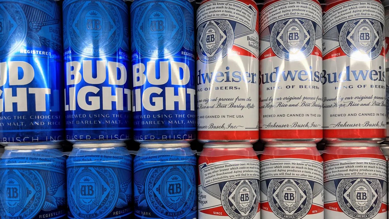 Budweiser and Bud Light cans