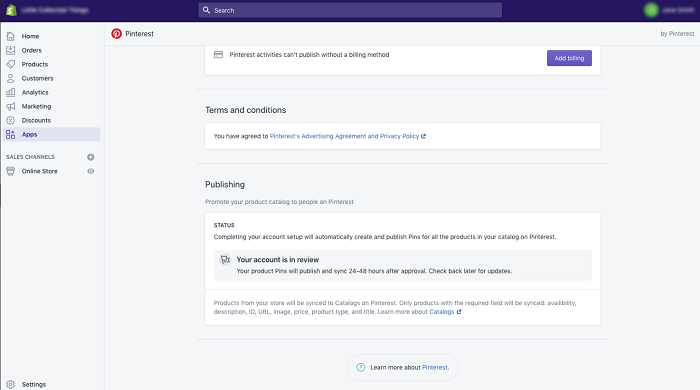 Pinterest App on Shopify