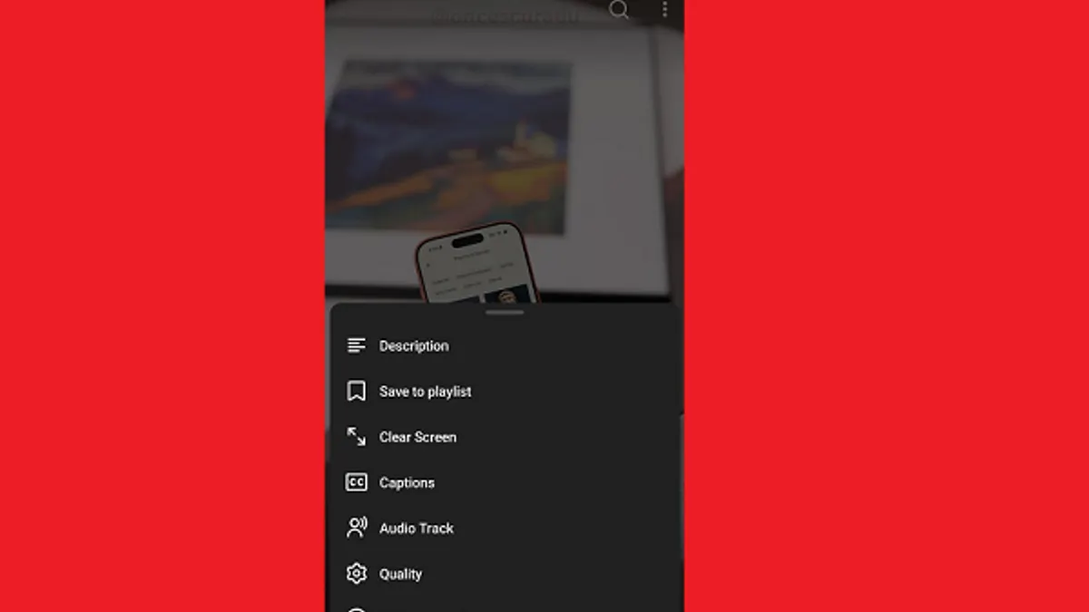 YouTube clear screen Shorts