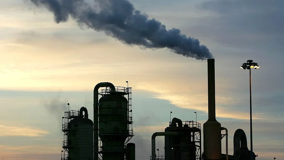 Steam rises from a geothermal power plant.