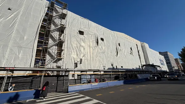 Renovation is underway on the exterior at Capital One Arena