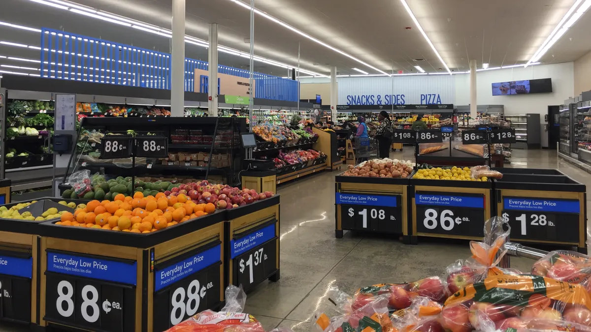 Produce section at a store.