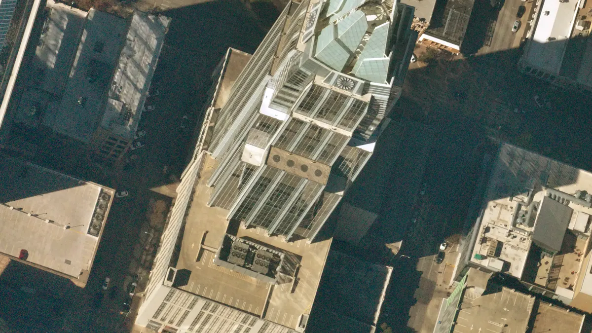 High-resolution images of a building in downtown Austin from Near Space Labs stratospheric balloon.