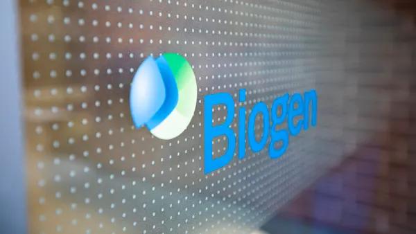 A photo of a Biogen sign