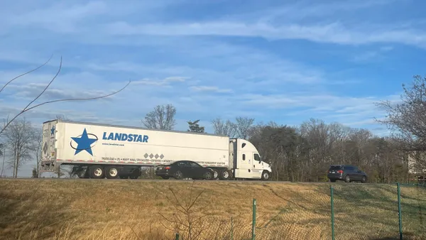 A tractor-trailer for Landstar System on I-95 in Virginia.