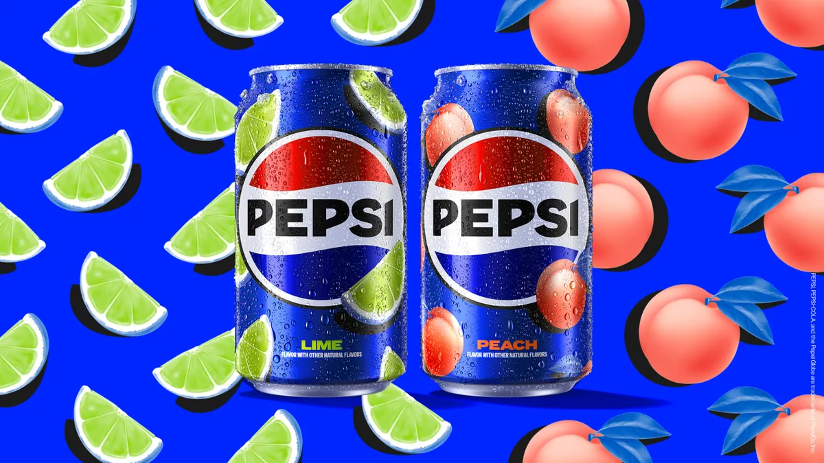 PepsiCo launches its latest limited-time flavors with peach and lime.