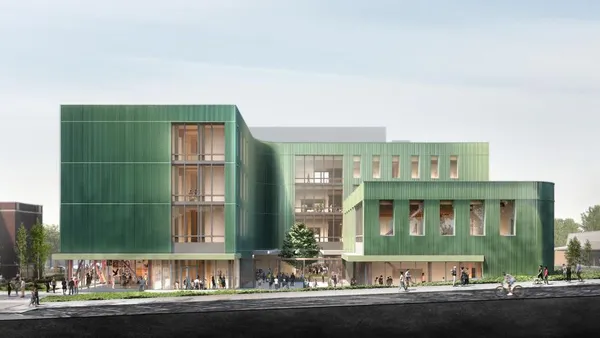 A rendering of a building faing sta