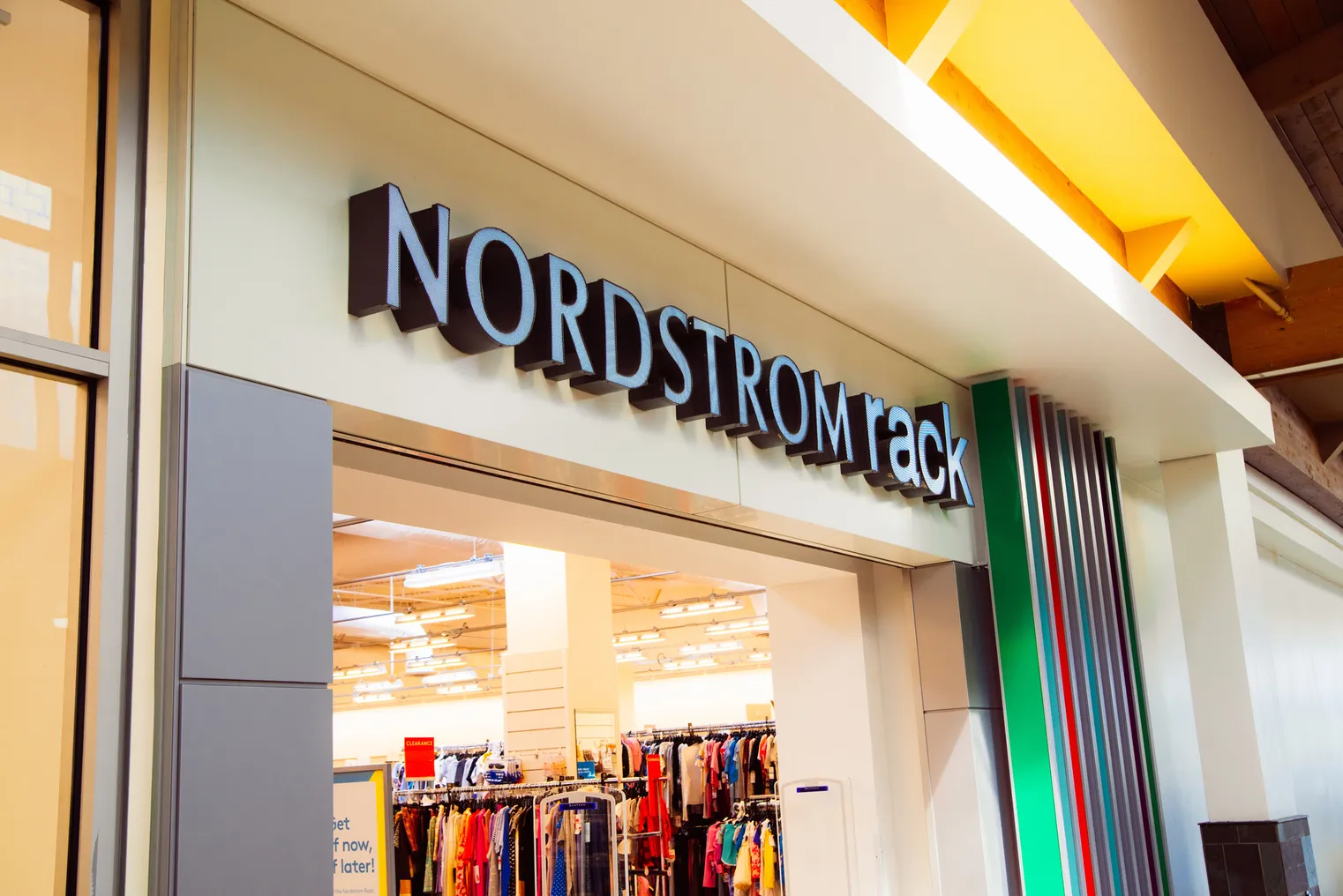 Exterior of a Nordstrom Rack store.