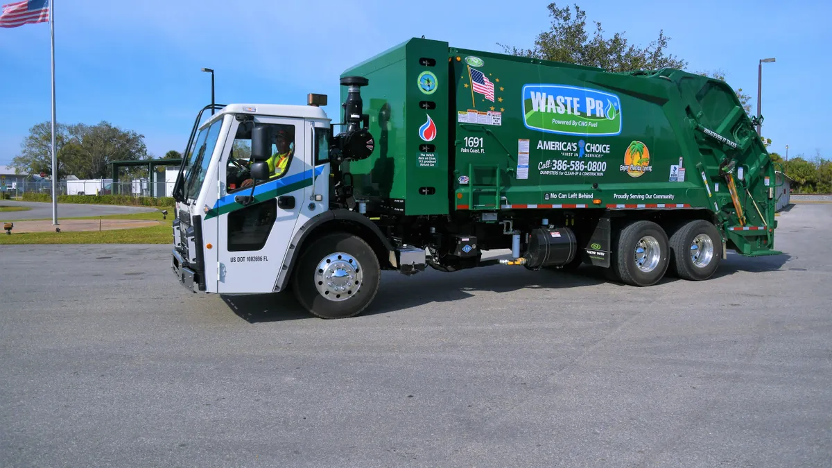 Waste Pro truck in Palm Coast, Florida